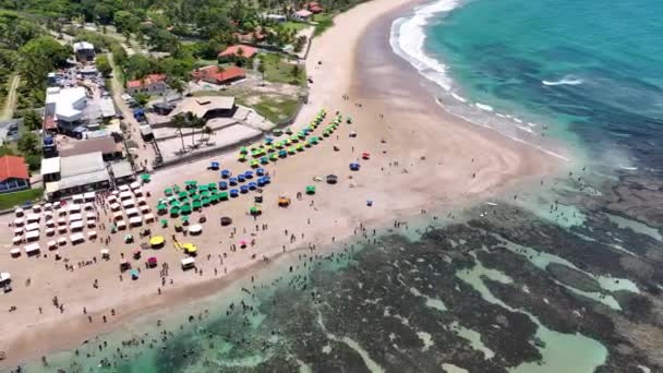 Spiaggia Cupe Porto Polli Pernambuco Brasile Acqua Esotica Della Baia — Video Stock