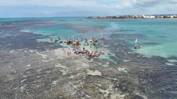 Természeti Medence Maceio Ban Alagoas Brazíliában Korallzátonyok Öbölvize Természeti Táj — Stock videók