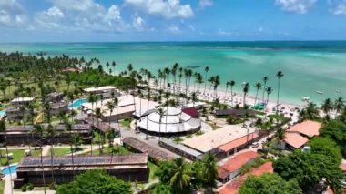 Alagoas Brezilya 'daki Maragogi' de Antunes Plajı. Turizm arazisi. Karayip arka planı. Seyahat Manzarası. Tatil Varış Yeri. Göz kamaştırıcı sahne. Alagoas Brezilya 'daki Maragogi' de Antunes Plajı.