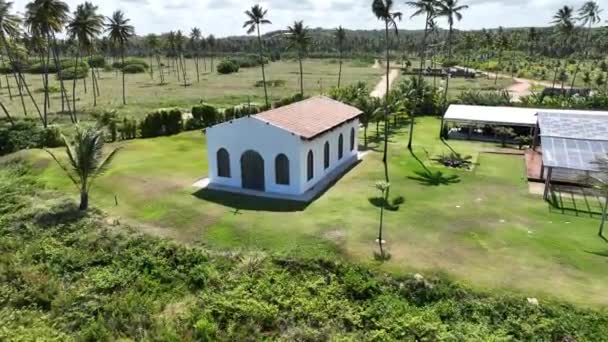 Zabytkowy Kościół Sao Miguel Dos Milagres Alagoas Brazylia Słynny Kościół — Wideo stockowe