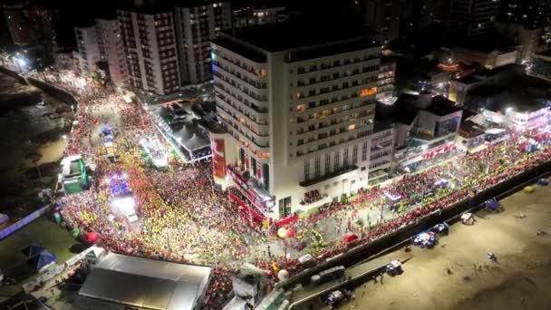 Karnevaalijuhlat Salvadorissa Brasiliassa Karnevaalimaisema Keskustan Tausta Matkailukohde Metropolin Antenninäköala Upea — kuvapankkivideo