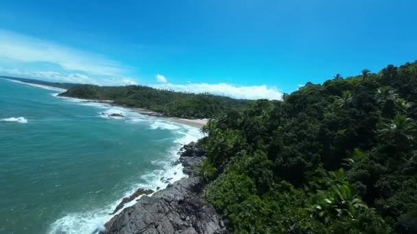 Пляж Хавайзиньо Итакаре Бразилии Пейзаж Туризма Фон Природы Сцена Путешествия — стоковое видео