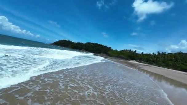 Пляж Тирика Итакаре Бразилии Пейзаж Туризма Фон Природы Сцена Путешествия — стоковое видео