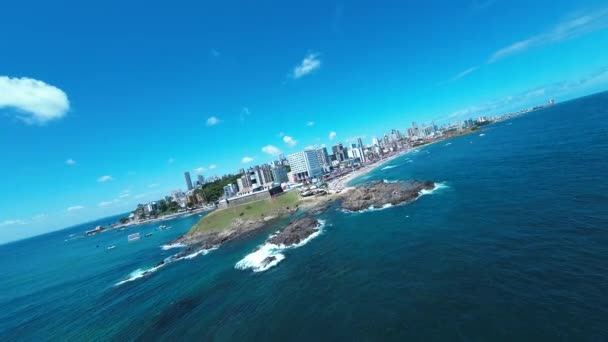 Farul Barra Salvador Bahia Brazilia Peisaj Călătorie Downtown Background Destinații — Videoclip de stoc