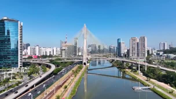 Время Поджимает Центре Бразильского Сан Паулу Cityscape Time Lapse Дорожно — стоковое видео