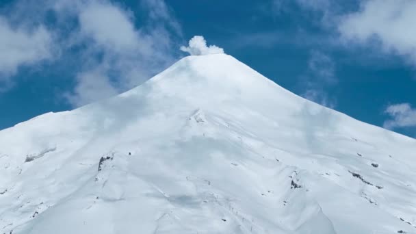Villarrica Vulkaan Bij Pucon Los Lagos Chili Vulkaan Scene Sneeuw — Stockvideo