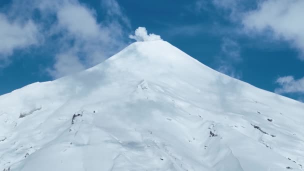 Villarrica Volkanı Los Rios Şili Deki Villarrica Volkan Manzarası Kar — Stok video