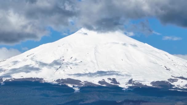 Villarrica Volcano Pucon Los Rios Chile Sopečná Krajina Snow Capped — Stock video