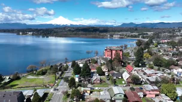 Coast City Villarrica Los Lagos Chili Coast City Plage Volcanique — Video
