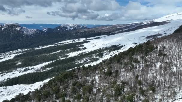 Fryst Berg Vid Villarrica Los Rios Chile Resor Landskap Snötäckta — Stockvideo