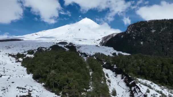 Volcán Villarrica Pucón Los Lagos Chile Paisaje Del Volcán Montaña — Vídeo de stock