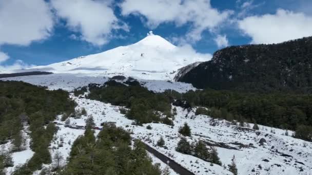 Villarrica Vulcano Villarrica Los Ríos Chile Paisaje Viaje Vulcano Nevado — Vídeo de stock