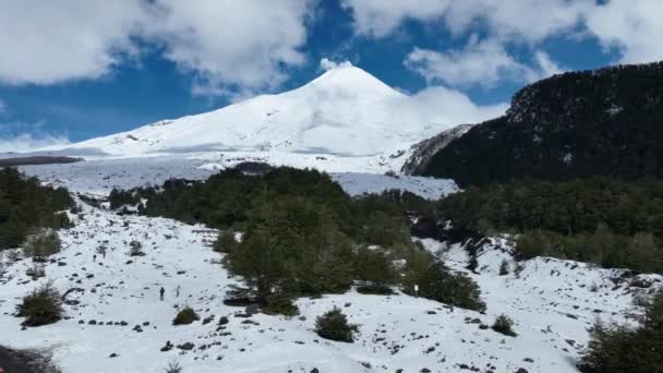 Villarrica Vulcan Villarricában Los Rios Chilében Utazó Táj Hósapkás Vulkáni — Stock videók