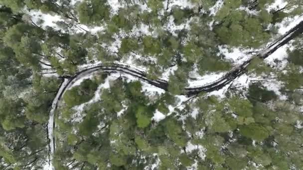 Bevroren Weg Bij Pucon Los Lagos Chili Vulkaanlandschap Sneeuw Bedekte — Stockvideo