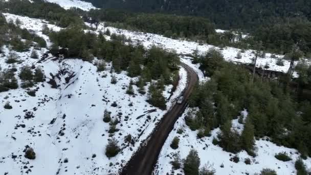 Rural Road Pucon Los Lagos Chile Sopečná Krajina Snow Capped — Stock video