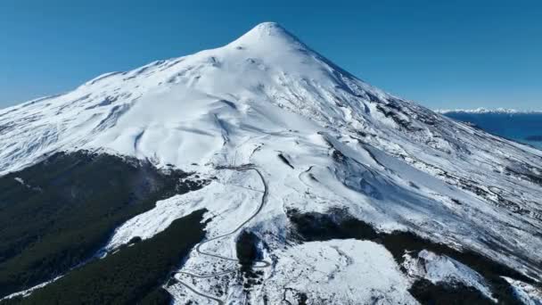 Osorno Vulcan Στο Osorno Στο Λος Λάγος Της Χιλής Τοπίο — Αρχείο Βίντεο