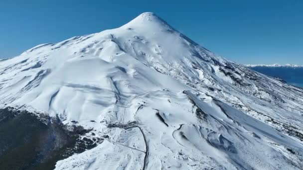 Osorno Vulcan Στο Petrohue Στο Los Lagos Της Χιλής Τοπίο — Αρχείο Βίντεο