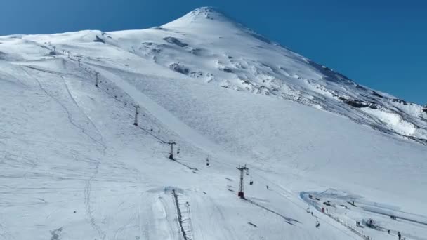Skistation Bij Osorno Volcan Puerto Varas Chili Sneeuwbergen Skigebied Puerto — Stockvideo