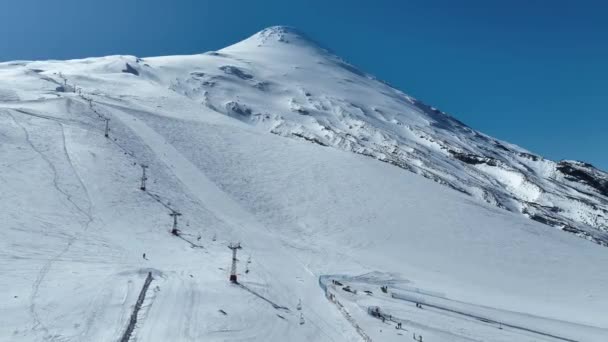 Lyžařská Stanice Osornu Volcan Osorně Chile Sněžné Hory Lyžařské Centrum — Stock video