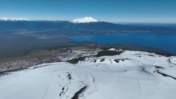 Calbuco Vulkán Llanquihue Tónál Los Lagos Chilében Vulkántáj Égi Felhők — Stock videók