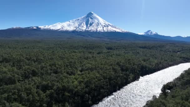 Vulcão Osorno Lago Llanquihue Los Lagos Chile Vulcão Paisagem Céu — Vídeo de Stock