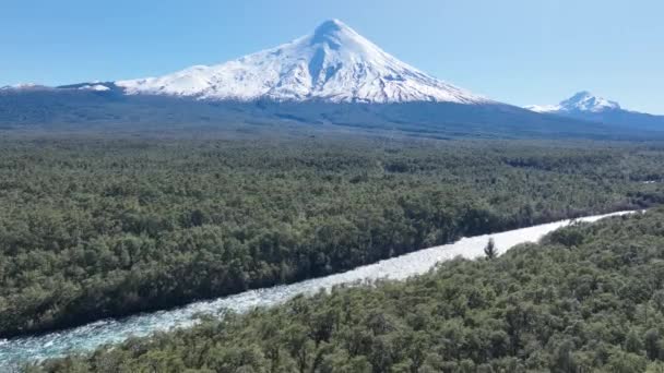 Osorno Vulcan Puerto Montt Los Lagos Chili Vulkaanlandschap Sky Clouds — Stockvideo