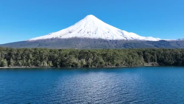 Vulcano Osorno Petrohue Los Lagos Cile Vulcano Paesaggio Sfondo Nuvole — Video Stock