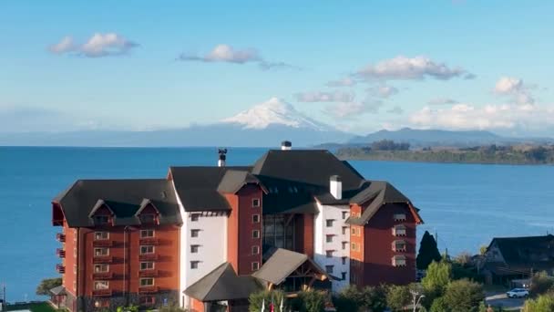 Vulcão Osorno Puerto Varas Los Lagos Chile Vulcão Paisagem Centro — Vídeo de Stock