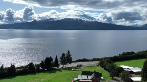 Sopka Osorno Osornu Los Lagos Chile Krajina Sopky Bay Water — Stock video