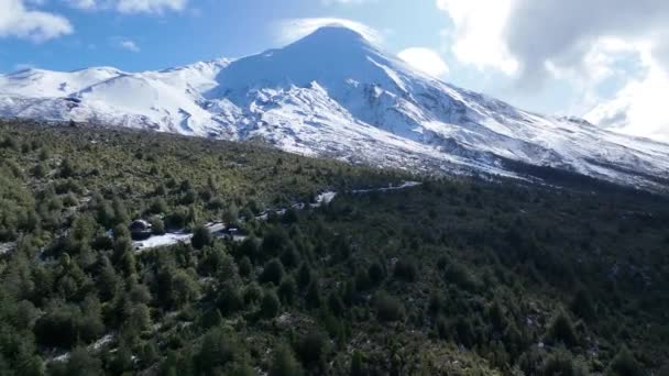 Vulcão Osorno Llanquihue Los Lagos Chile Vulcão Paisagem Céu Nuvens — Vídeo de Stock