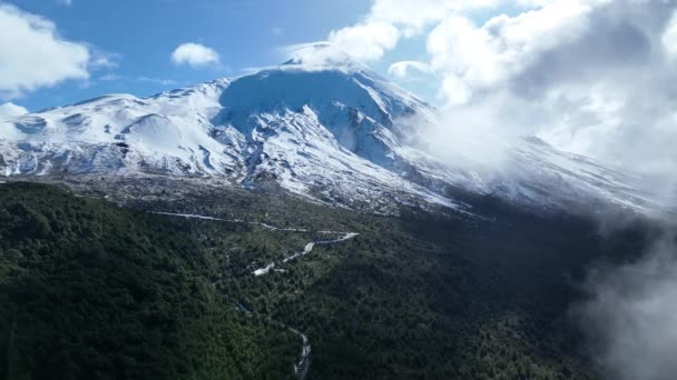 Osorno Vulkan Vid Llanquihue Los Lagos Chile Vulkanlandskap Sky Clouds — Stockvideo