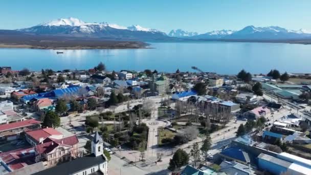 Patagonya Nın Puerto Natales Kenti Antartika Şili Doğa Manzarası Geçmişe — Stok video