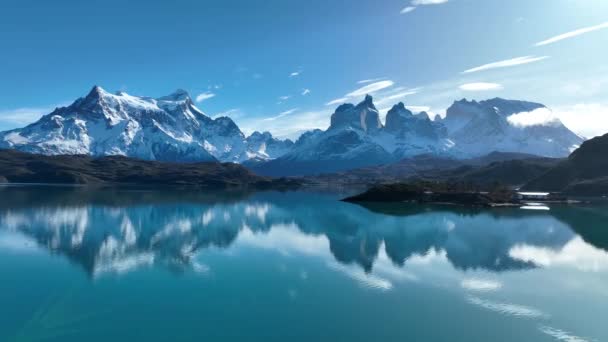 Parque Nacional Torres Del Paine Punta Arenas Chile Montañas Nevadas — Vídeo de stock