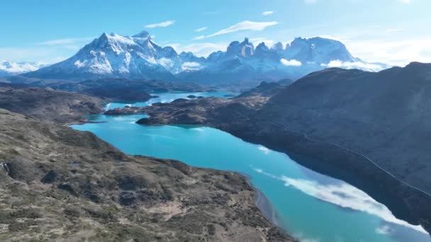 Parc National Torres Del Paine Puerto Natales Chili Montagnes Enneigées — Video