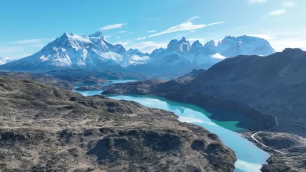 Parc National Torres Del Paine Puerto Natales Chili Montagnes Enneigées — Video