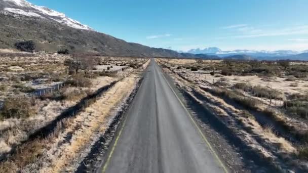 Carretera Única Puerto Natales Antártida Chile Montañas Nevadas Paisaje Por — Vídeo de stock