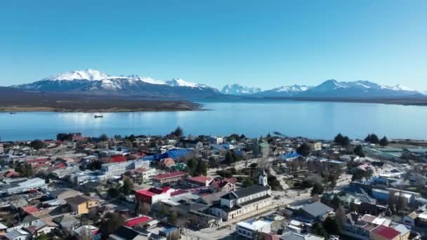 Patagônia Cidade Puerto Natales Região Magallanes Chile Paisagem Antártica Vista — Vídeo de Stock