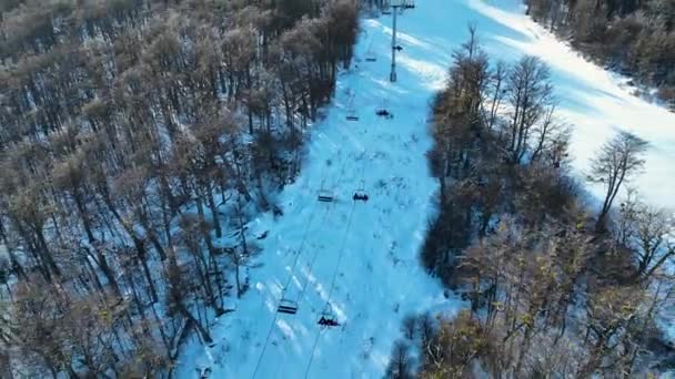 Arjantin Sonundaki Ushuaia Kayak Stasyonu Karlı Dağlar Kayak Merkezi Arjantin — Stok video