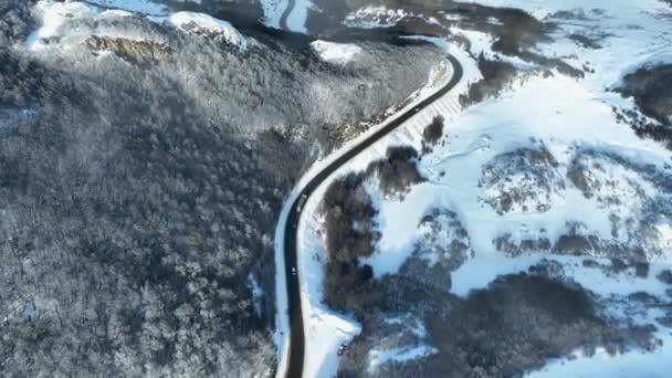 世界尽头的乌斯怀亚乡村公路阿根廷 冰河风景 世界尽头阿根廷 冬季旅行 世界尽头的乌斯怀亚乡村之路阿根廷 — 图库视频影像