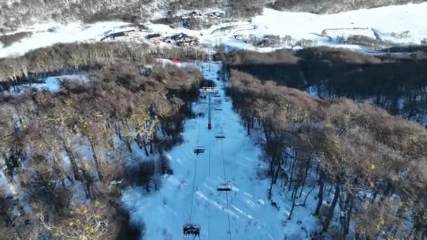 Ski Station Ushuaia End World Argentina Snowy Mountains Ski Center — Stock Video
