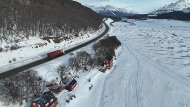 Paso Garibaldi Ushuaia Końcu Świata Argentyny Śnieżne Góry Krajobraz Lodowcowy — Wideo stockowe