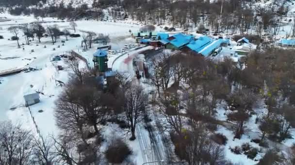 Fin Del Mundo Arjantin Deki Ushuaia Dünyanın Sonu Treni Kış — Stok video