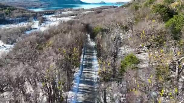 National Park Ushuaia End World Argentina Snowy Mountains Glacial Scenery — Stock Video