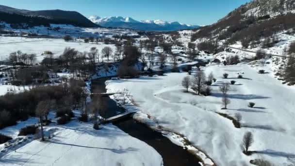 Campo Nevoso Ushuaia Nella Terra Del Fuoco Argentina Montagne Innevate — Video Stock