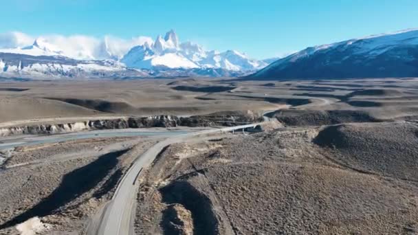 Kjør Road Chalten Patagonia Argentina Naturlandskap Reise Bakgrunn Patagonia Argentina – stockvideo