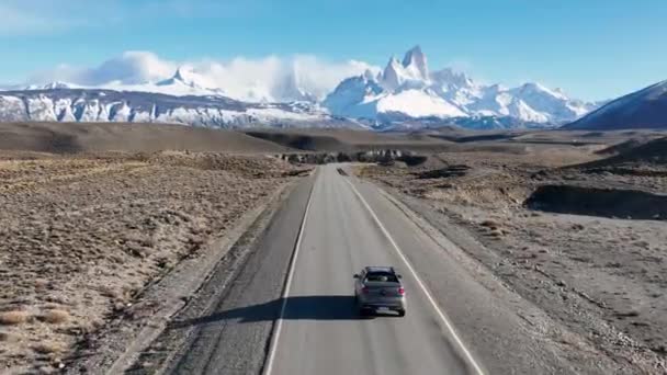 Famosa Ruta Chalten Patagonia Argentina Paesaggio Naturale Sfondo Viaggio Patagonia — Video Stock