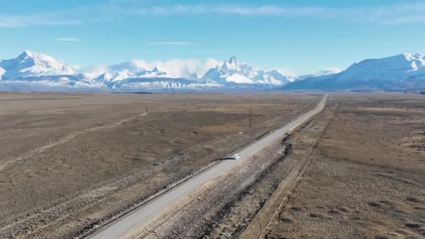 Patagonia Road Chalten Santa Cruz Argentina Přírodní Krajina Cestovní Minulost — Stock video