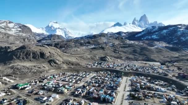 Patagonien City Chalten Patagonien Argentina Naturlandskap Resor Bakgrund Patagonien Argentina — Stockvideo
