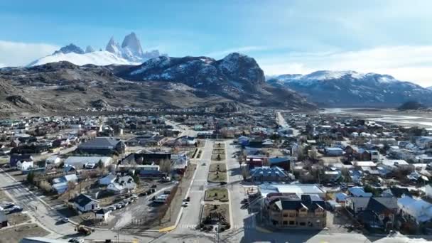 Patagonien Stadt Bei Chalten Patagonien Argentinien Naturlandschaft Reisehintergrund Patagonien Argentinien — Stockvideo