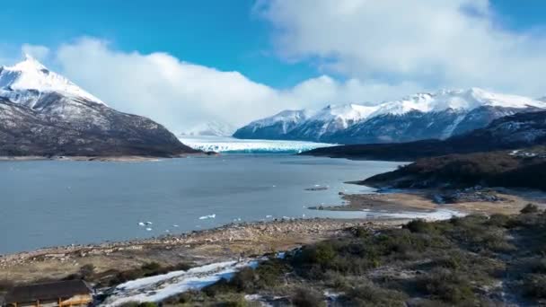 Perito Moreno Gletsjer Calafate Patagonië Argentinië Natuurlandschap Gletsjer Achtergrond Patagonië — Stockvideo